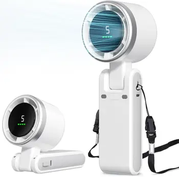 Mini Hochgeschwindigkeits-Handventilator USB-Aufladung Digitale Anzeige Tragbarer Desktop-Klappventilator