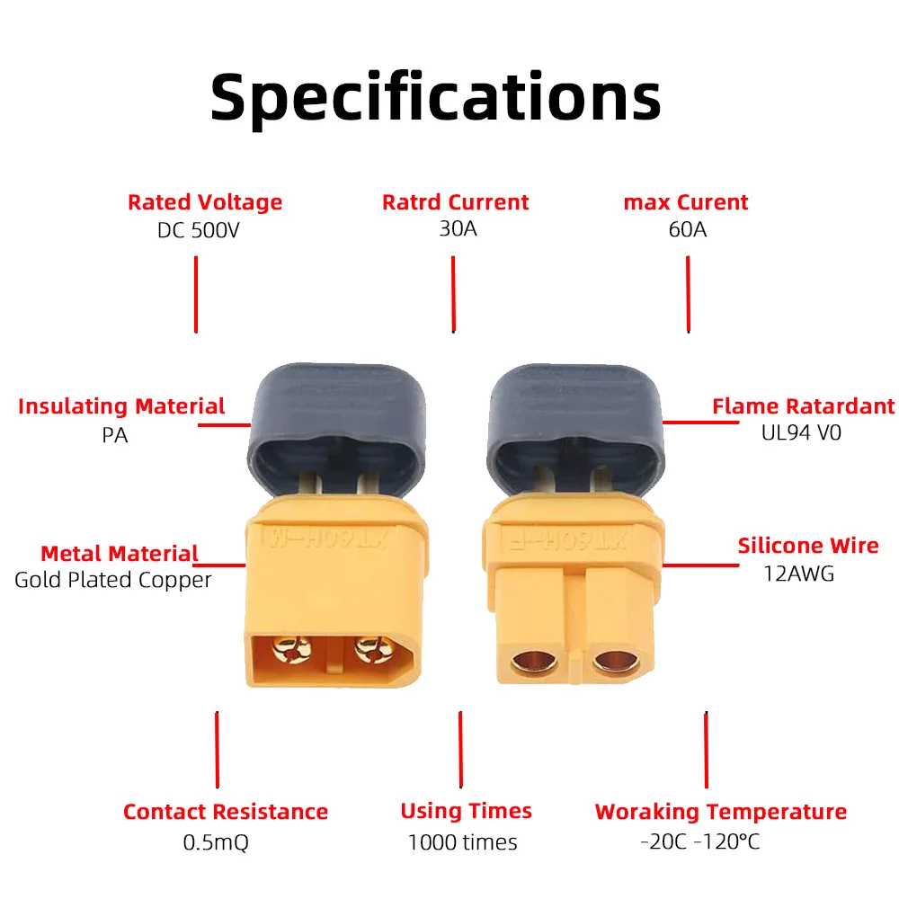 Amass XT60 Weibliche Bullet Connectors Stecker Für RC Lipo – Bild 5
