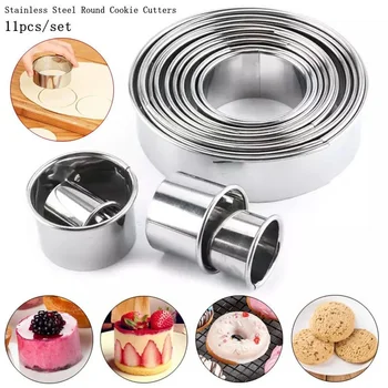 Edelstahl Runde Cookie Keks Schneider DIY Gebäck Backen Kreis Ring Formen (11 Stück)