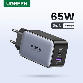 UGREEN 65W GaN Ladegerät Schnell Ladung 4,0 3,0 Typ C PD USB Ladegerät mit QC 4,0 3,0 Tragbare Schnelle