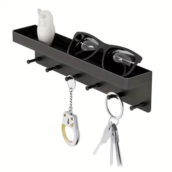 Schlüsselhalter für Wanddekoration, Postablage, Organizer, Wandmontage mit 6 Haken