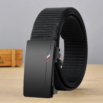 Casual männer Nylon Gürtel Gewebt Leinwand Atmungsaktive Automatische Schnalle Gürtel Für Männer Outdoor Sport