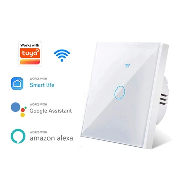 WLAN Smart Lichtschalter EU 1/2/3-fach Touch-Lichtschalter Ohne Neutralleiter Wandlichtschalter Kompatibel