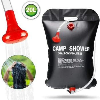 Große Kapazität, 20 l, Outdoor-Duschtasche, solarbetriebene Heizung für Camping, Strandausflug, tragbare