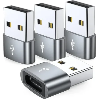 4er Pack USB C Buchse zu USB Stecker Adapter Typ C zu USB ein Ladegerät Kabel Konverter, kompatibel mit iPhone
