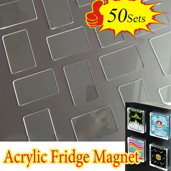 9~50er-Set 5×3cm Rechteckiges DIY Acryl-Magnet-Kit Kühlschrankmagnet Heimdekoration Benutzerdefinierte Fotos