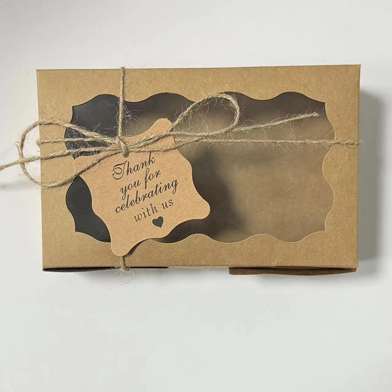 10/20 Stücke Kraftpapier Kuchen Süßigkeiten Boxen Rechteck – Bild 6
