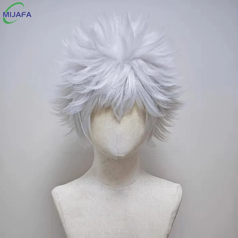 Hochwertige Anime Hunter Killua Zoldyck Cosplay Perücke 30 cm