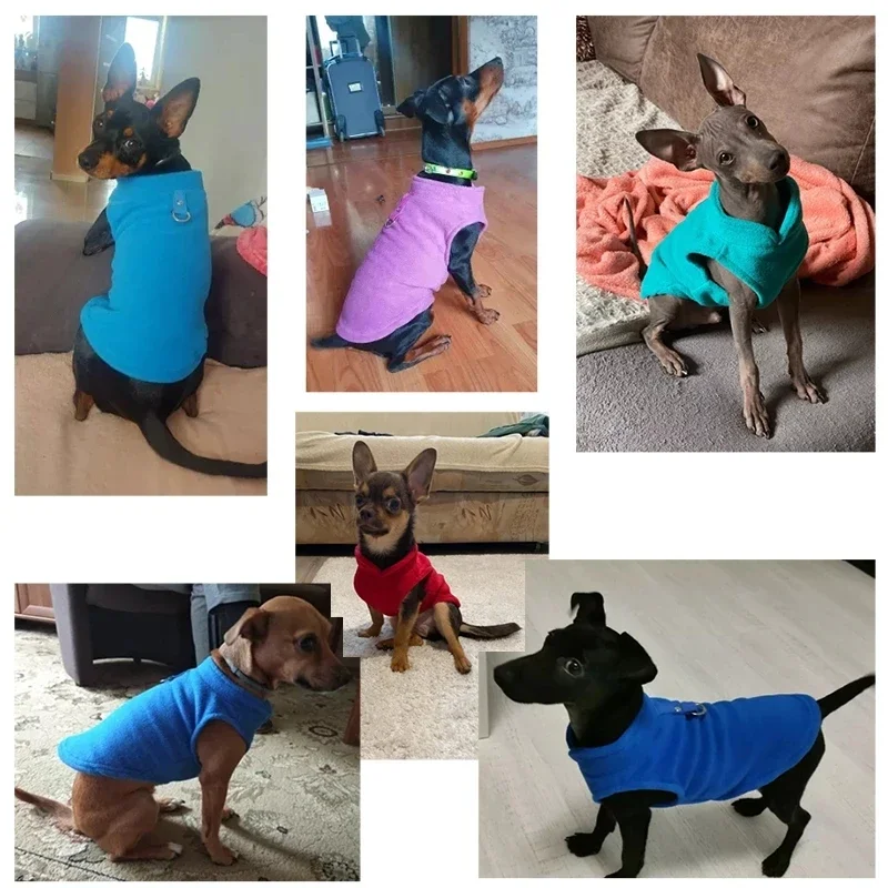 Warme Fleece-Hundekleidung, Hundejacke, Weste mit D-Ring für – Bild 5
