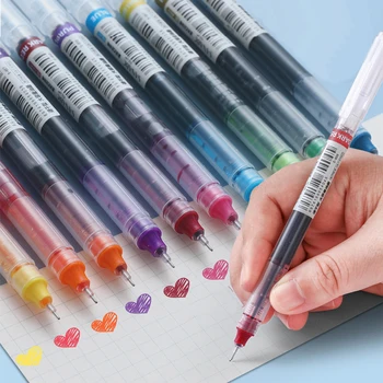 Farbige Gelstifte. Schnell trocknend, großes Fassungsvermögen, 0,5 mm, geeignet für Studenten (10 Stück)