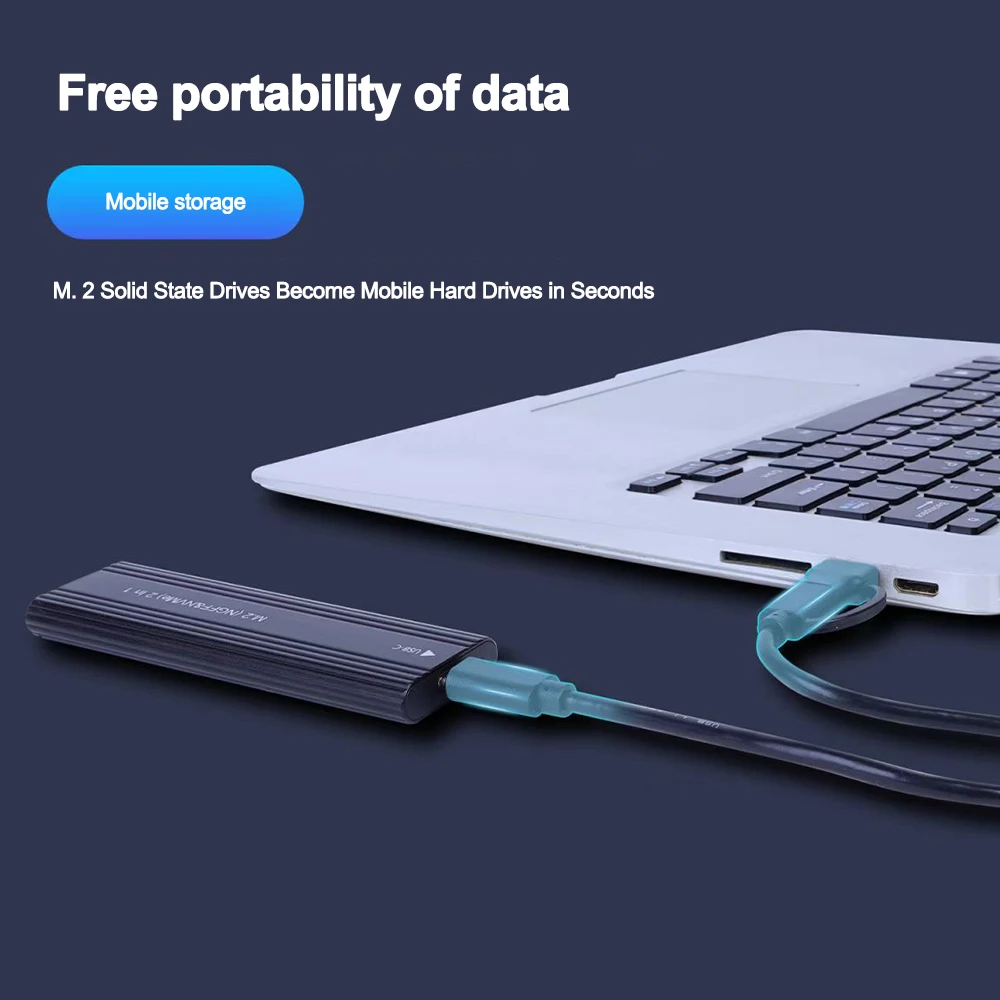 M2 SSD-Gehäuse NVME SATA Dual Protocol M.2 auf USB Typ C – Bild 6