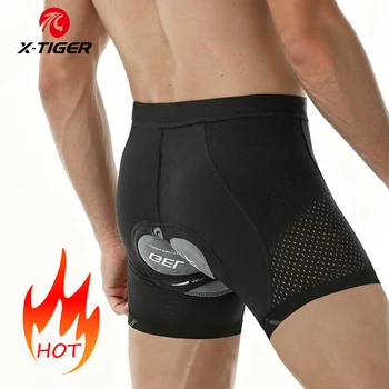 X-TIGER Herren-Radunterwäsche mit 5D-Gel-gepolsterten MTB-Boxer-Radhose, Rennrad-Unterwäsche