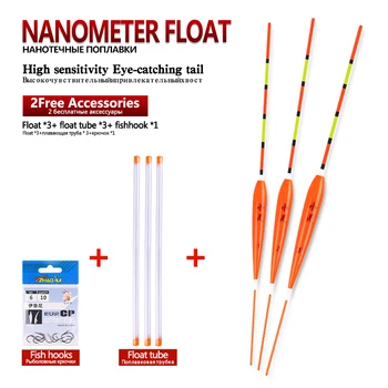 Flach Wasser Angeln Schwimmt Nano Bobber + 3 stücke float rohren + 1 Tasche angeln haken Süßwasser (3 Stück)