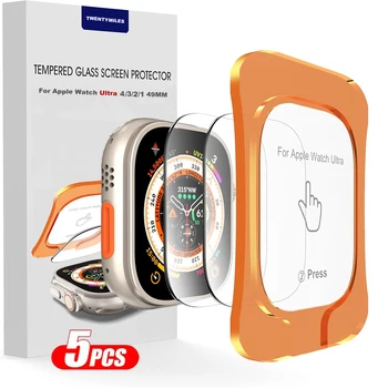 Gehärtetes Glas für Apple Watch Ultra 1/2/3 49 mm mit Ausrichtungswerkzeug, Displayschutzfolie für iWatch