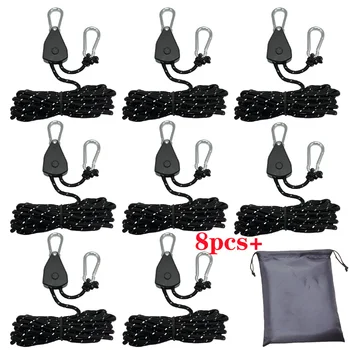 4m Camping Seil Zelt Einstellbare Seil Verschluss Feste Schnalle Pulley Spanner Ratsche Kleiderbügel (8 Stück)