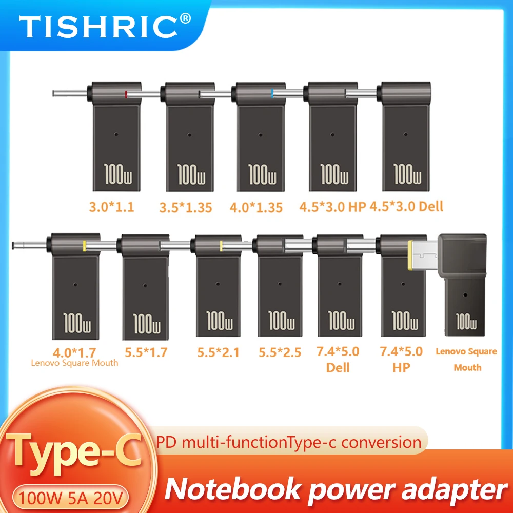 TISHRIC Laptop Power Ladegerät Netzteil Stecker Adapter PD