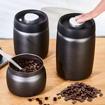 Kaffeebohnen vakuumversiegelte Krug 304 Edelstahl Lebensmittel frisch halten Vorratsbehälter Küche 1200 ml