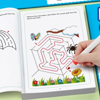 Labyrinth-Puzzlebuch für Kinder im Vorschulalter, Konzentrationstrainingsspiel, Labyrinth-Übungsbuch