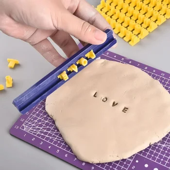 Keramik DIY Präge Form Alphabet Anzahl Kuchen Cookie Keks Stempel Impress Embosser Cutter Form Keramik