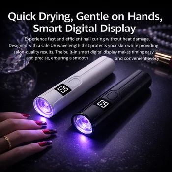 Wiederaufladbare Mini-UV-LED-Nagellampe mit Smart-Display, tragbarer, schnell trocknender Nageltrocknerständer