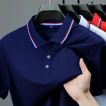 Herren Casual Einfarbiges Kurzarm-Poloshirt Sommer Modisches Bequemes Vielseitiges Oberteil für Männer