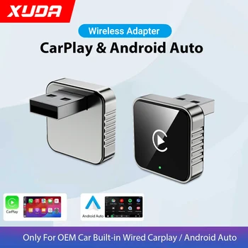 XUDA 2-in-1 Kabelgebundener zu Kabelloser CarPlay Android Auto Adapter für OEM-Autoradios Mit USB-Dongle