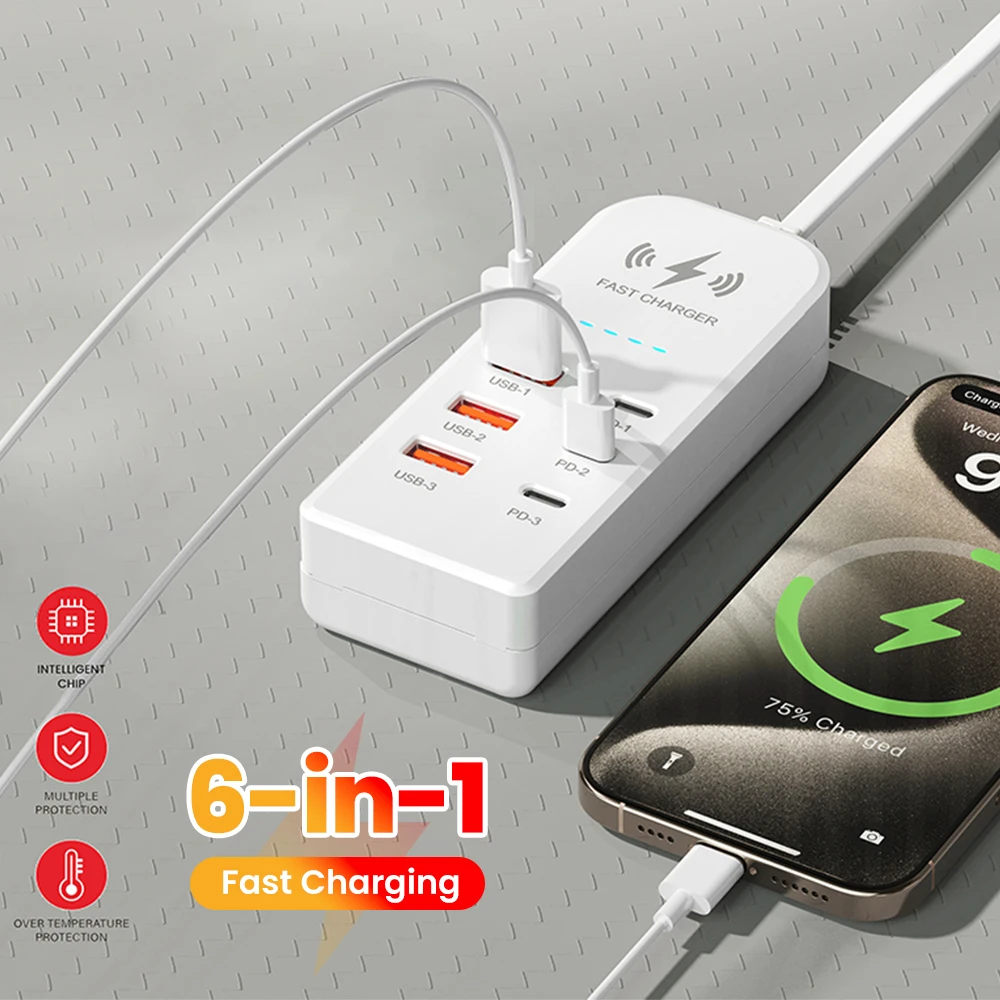 Steckdosenleiste mit 3 USB und 3 USB-C, Schnellladen – Bild 6