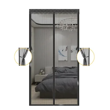 Heavy Duty Magnetische Bildschirm Tür Mesh Vorhang Moskito Net Bug Hände Frei Partition Stumm Gestreiften Tür
