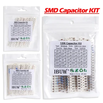 36 Werte 1pF-10uF Elektronisches Kondensator-Set 1206 SMD-Keramikkondensator-Sortimentsset 22PF 47PF 22NF