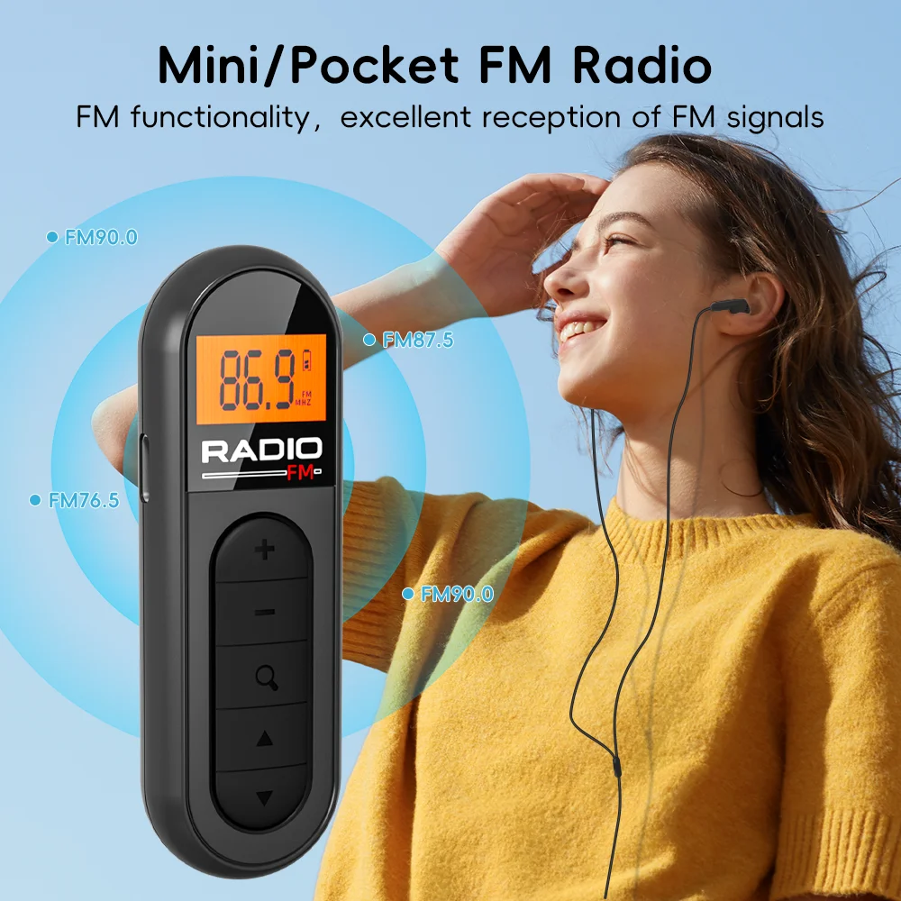 [Mini tragbares UKW-Radio] Wiederaufladbares tragbares