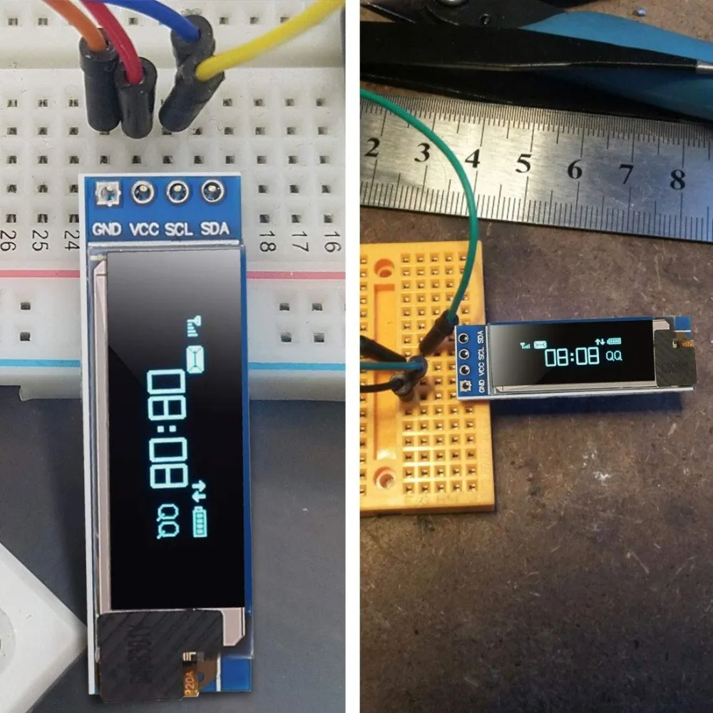 0,91 Zoll 6Pin IIC I2C SPI Schnittstelle OLED Weiß LCD – Bild 4