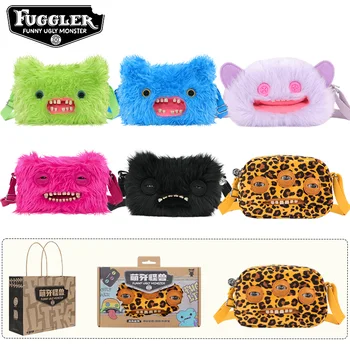 Fugglers Plushies Umhängetasche Fuggler Mr Buttons Screech Black Monster Gefüllte Plüsch Umhängetasche
