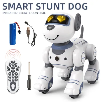 Intelligenter Roboterhund: Sprachsteuerung, Programmierbare Stunts, Berührungserkennung, Musik & Tanz
