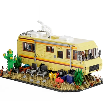 Technische Breaking Bad RV Abenteuer Camper Bus Auto Modell Bausteine Fit Auto Fahrzeug Montieren Ziegel