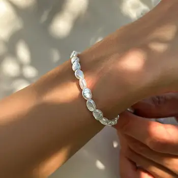 Modische Ovale Imitationsperlen-Ketten-Armband-Halskette für Männer und Frauen Handgefertigtes Klassisches