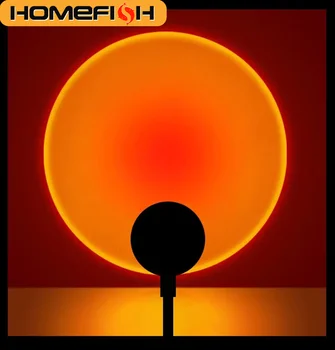 HOMEFISH USB Sonnenuntergang-Projektorlampe Nachtlicht für Schlafzimmer Wohnzimmer Wand Fotografie Party