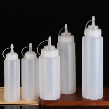 Squeeze-Sauce-Flasche mit scharfer Nase, Tomatensauce-Flasche, Salatdressing, Quetschflasche, Quetschflaschen