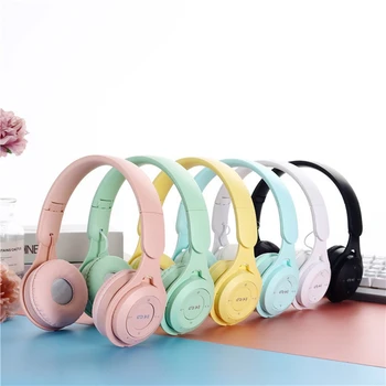 Y08 Drahtlose Bluetooth Kopfhörer Macaron Kopfhörer Stereo Stirnband Gaming Headset mit Mikrofon Gamer Mädchen
