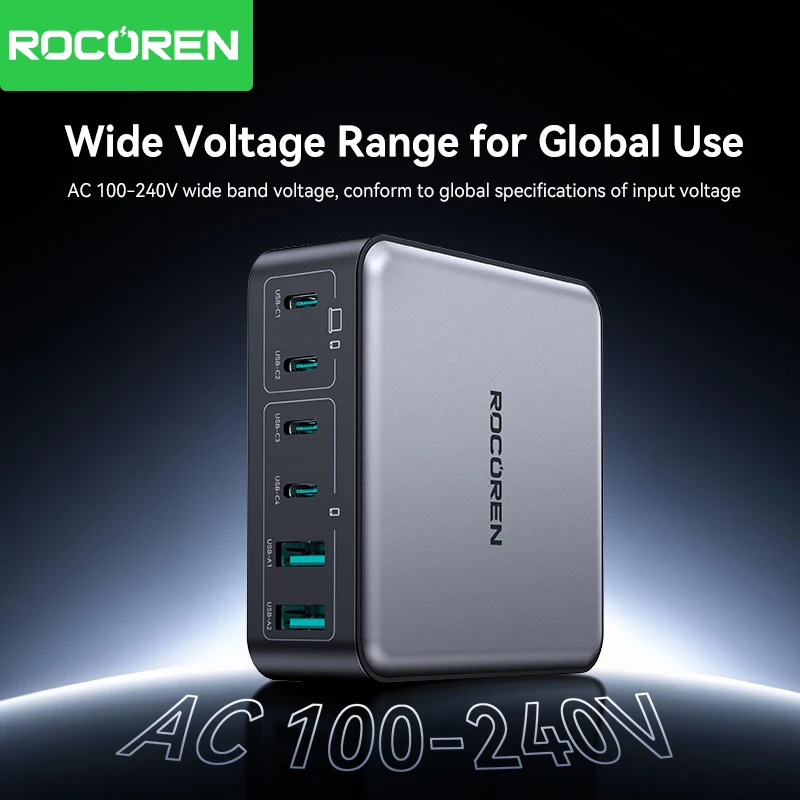 GaN USB-C Ladestation 200 W, 6-in-1, PD Schnellladen – Bild 6