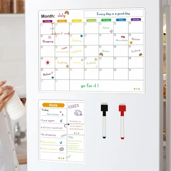 Magnetischer Kalender für Kühlschrank, monatlicher Wochenplaner, Kalender, Tisch, trocken abwischbares