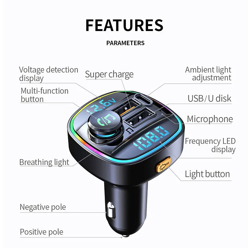 Bluetooth 5.0 FM-Transmitter Freisprecheinrichtung Autoradio – Bild 5