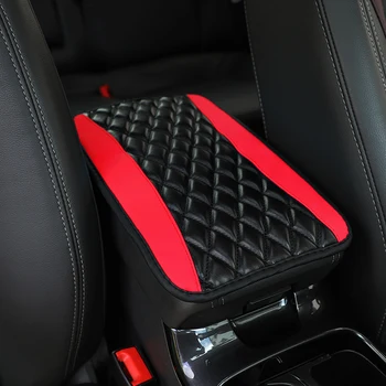 Auto Armlehne Abdeckung Matte Universal PU Leder Ethnischen Stil Druck Wasserdicht Nicht Slip Lagerung Box Pad