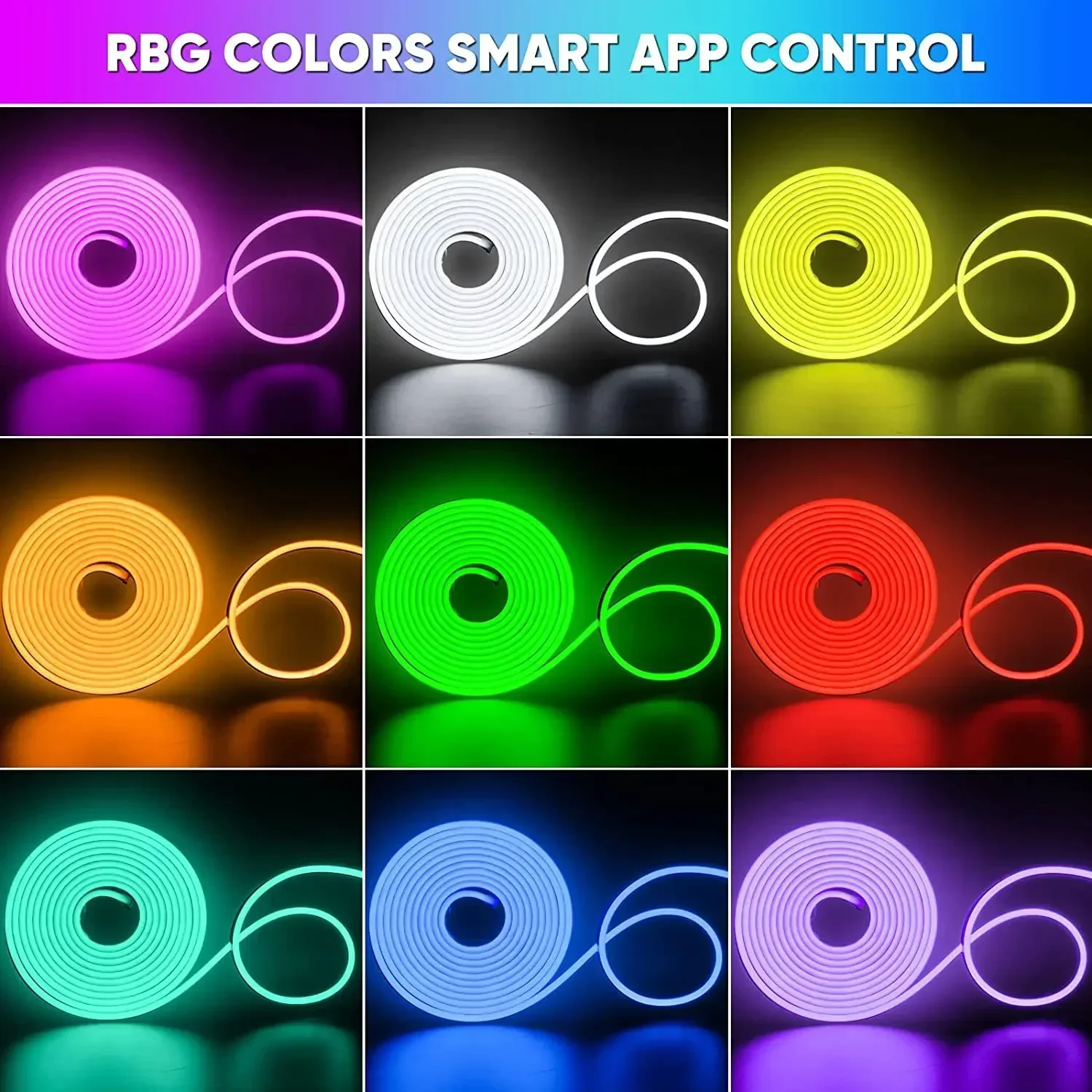 RGB Neon LED Streifen 1/2/3/5M IP65 Wasserdicht DIY USB Neon – Bild 2