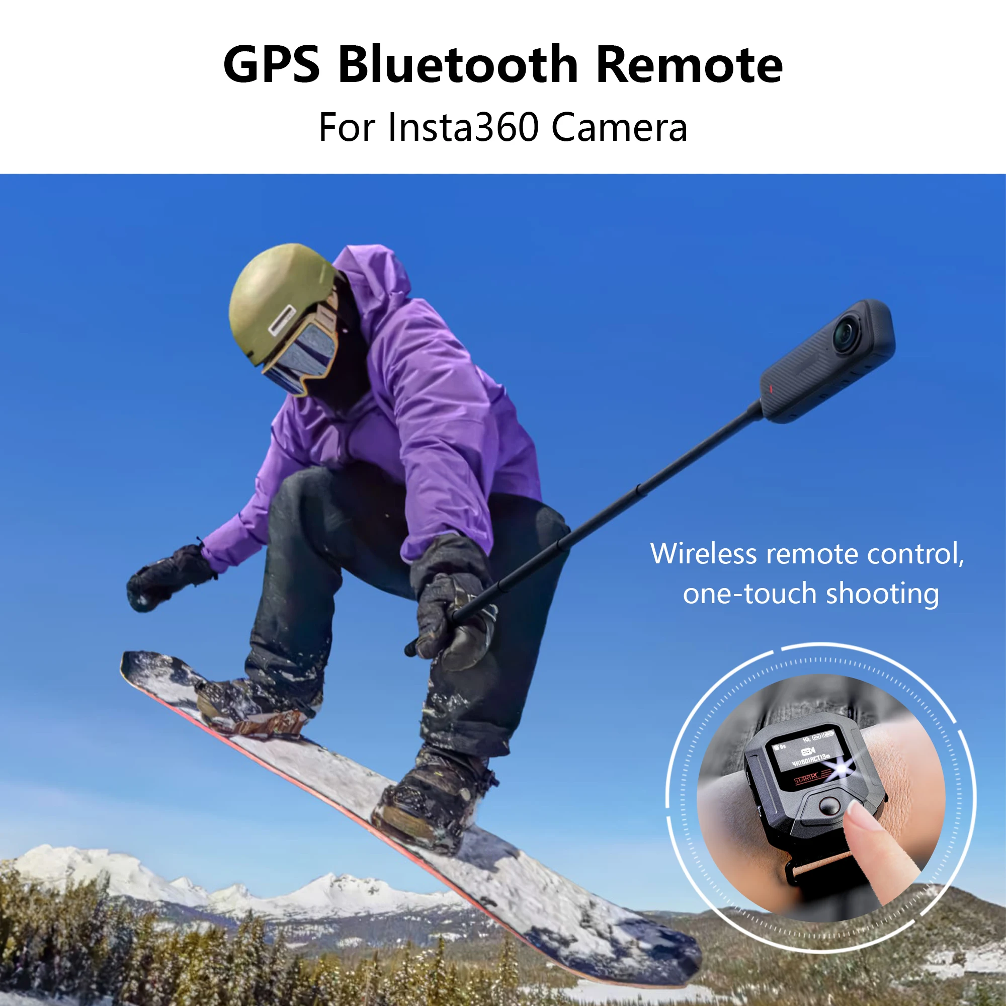 Bluetooth-Fernbedienung, integriertes GPS für Insta360 X5 ACE – Bild 2