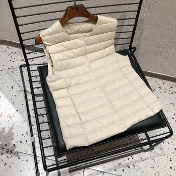 Frauen Ärmellose Puffer Jacke Frühling Winter Weibliche 90 % Weiße Ente Unten Ultra Leichte Packbare Warme
