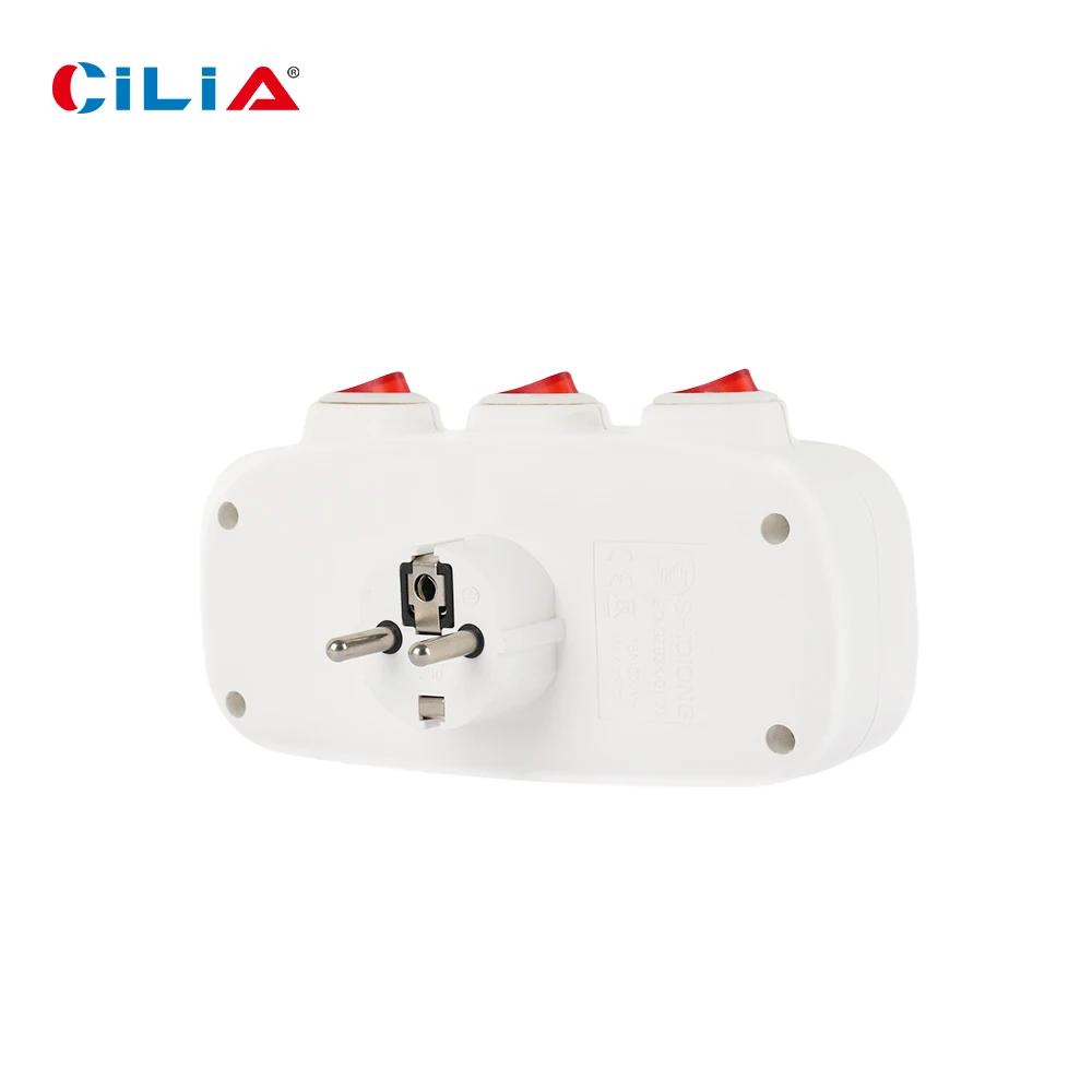 CILIA 1/2 Stück EU-Stecker, 3-in-1, Steckdose mit 3 – Bild 2