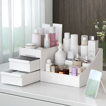 Schublade Make-Up Lagerung Box Schlafsaal Finishing Kunststoff Regal Kosmetik Hautpflege Dressing Tisch