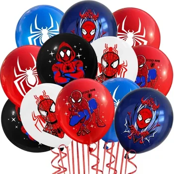 Cartoon-Spinnen-Thema 12 Zoll Latex-Ballons Luftballons Jungen Geburtstagsparty Dekorationen Kinder (12 Stück)
