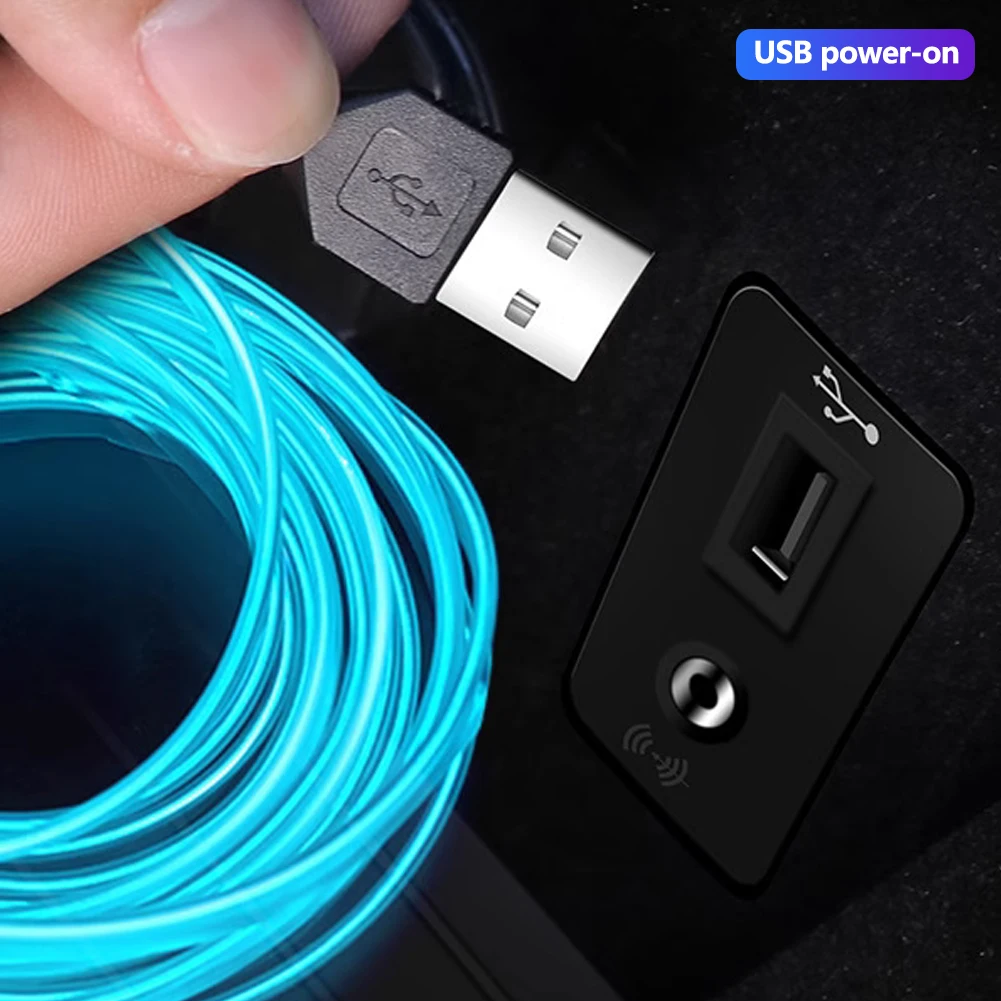 1-5m Auto Innen Atmosphäre Beleuchtung LED Streifen 5V DIY – Bild 6