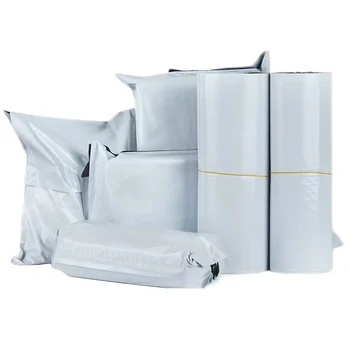 Weiße Kurier-Versandtaschen, Verpackung, Poly-Verpackung, Kunststoff, selbstklebend, Versandtasche (50 Stück)